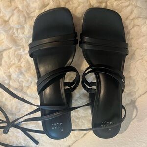 A New Day Black Strappy Sandals